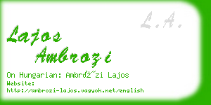 lajos ambrozi business card